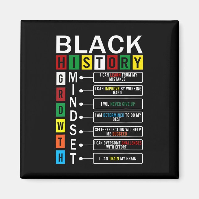 Growth Mindset Definition Cool Black History Month Magnet (Front)