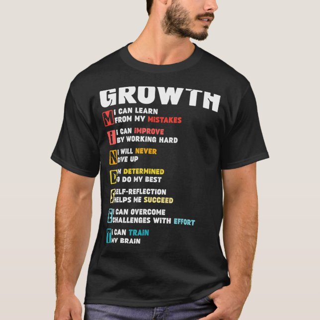 Growth Mindset Definition Motivational Quote Inspi T-Shirt (Front)
