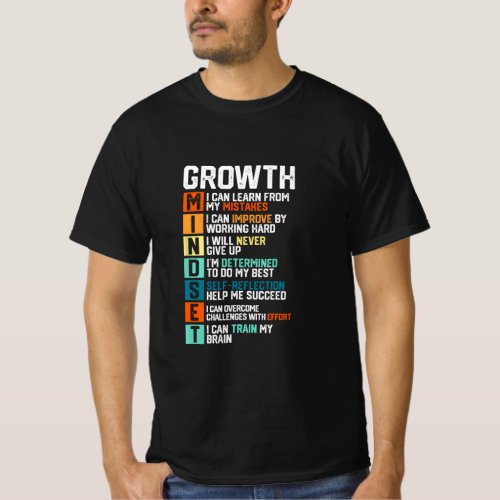Growth Mindset Definition Motivational Quotes  T_Shirt
