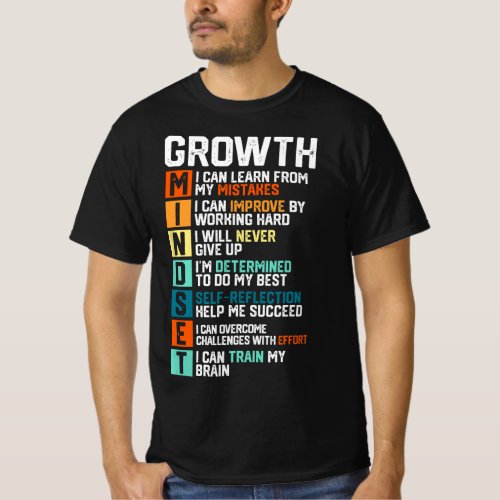 Growth Mindset Definition Motivational Quotes  T_Shirt