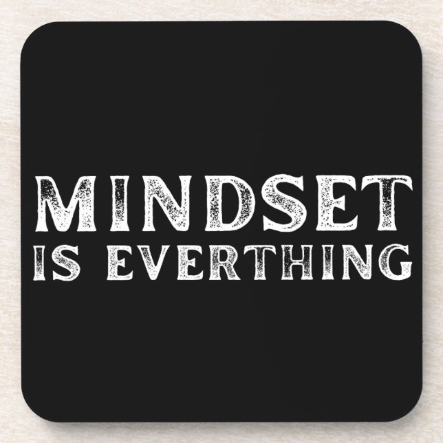 Growth Mindset Entrepreneur Teacher Fitness Motiva Beverage Coaster (Front)