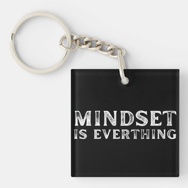 Growth Mindset Entrepreneur Teacher Fitness Motiva Keychain (Front)