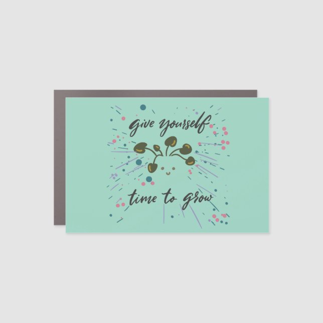 Growth Mindset Inspirational Design  Car Magnet (Front)
