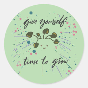 Growth Mindset Inspirational Design Classic Round Sticker