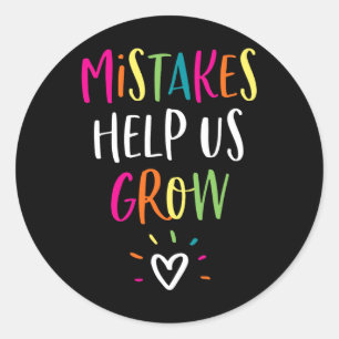 Growth Mindset Positive Back to School Teacher St Classic Round Sticker