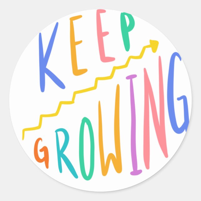 Growth Mindset Sticker “Keep Growing” (Front)