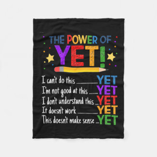 Growth Mindset Teacher Kindness Power Of Yet Inspi Fleece Blanket