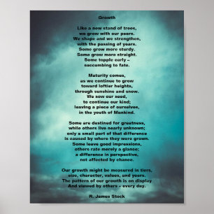 "Growth", original poem on 8"x10" poster