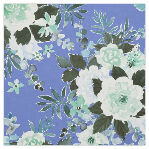 GROWTH SPURT Periwinkle Blue Floral Fabric