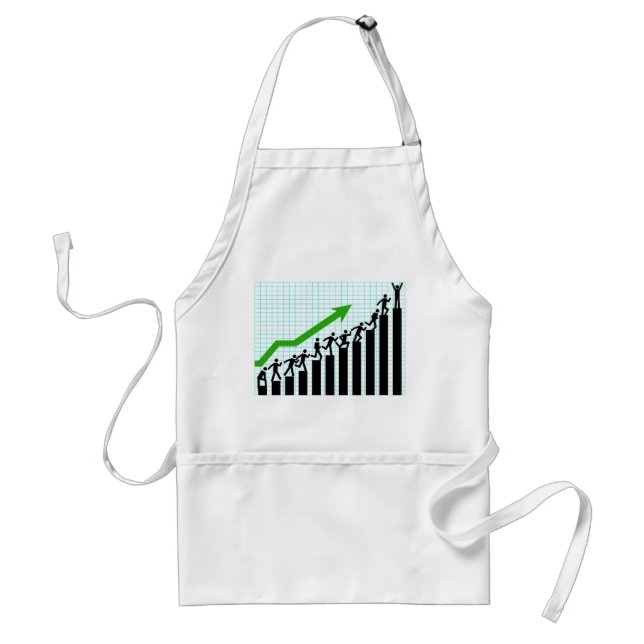Growth Success Progress Bar Chart Adult Apron (Front)