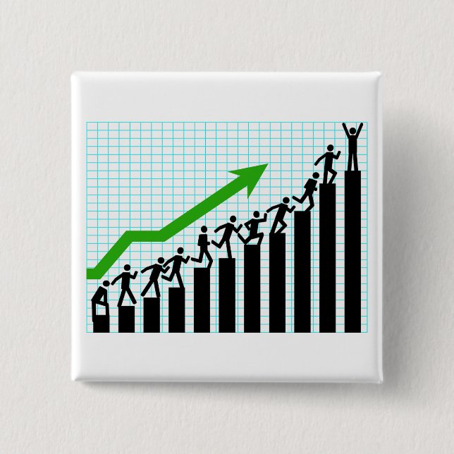 Growth Success Progress Bar Chart Button (Front)