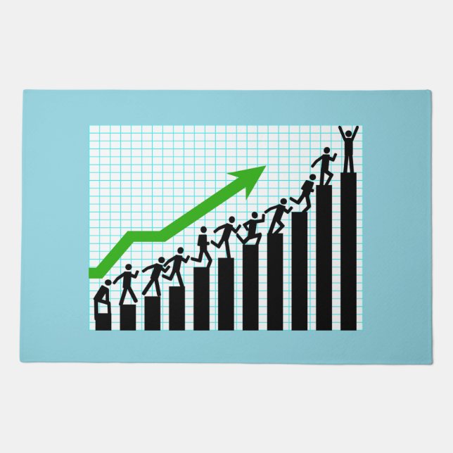 Growth Success Progress Bar Chart Doormat (Front)