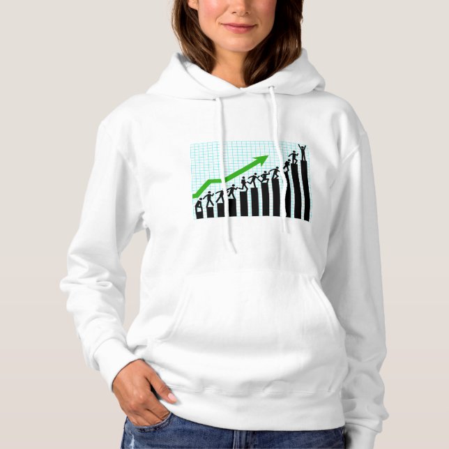 Growth Success Progress Bar Chart Hoodie (Front)