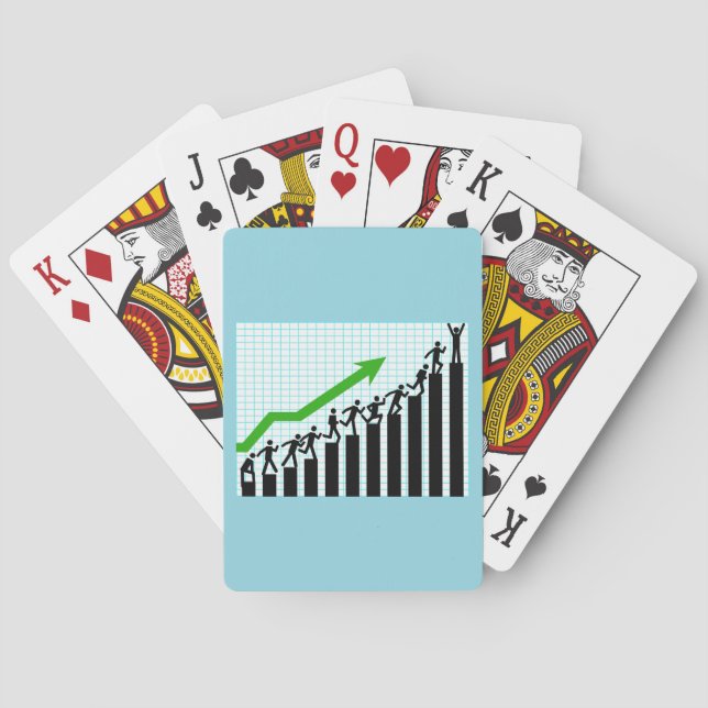Growth Success Progress Bar Chart Poker Cards (Back)