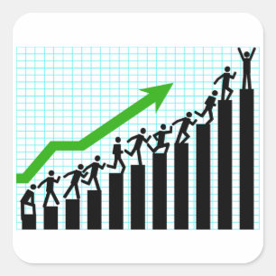 Growth Success Progress Bar Chart Square Sticker