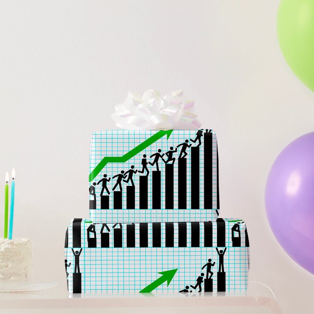 Growth Success Progress Bar Chart Wrapping Paper (Creator Uploaded)