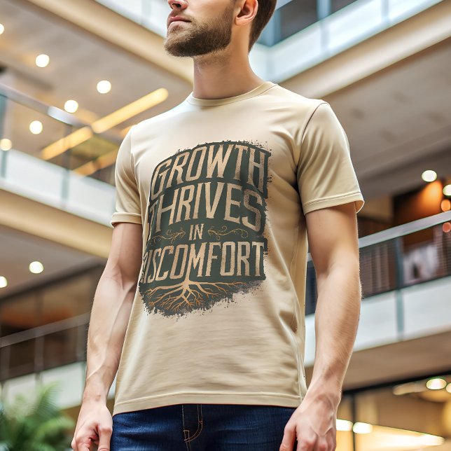 Growth Thrives Organic Grunge Typography T-Shirt (Creator Uploaded)
