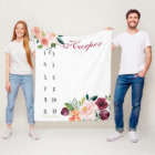 Growth tracker - Boho watercolor with roses