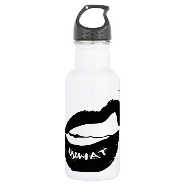 Grr What! Black Lipstick and clinched teeth Water Bottle (Front)