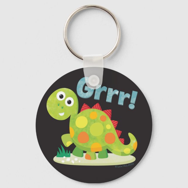 Grrr! Dinosaur Keychain (Front)