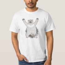 Grrr Funny Bear Roaring White Shirt