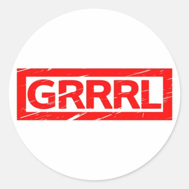 Grrrl Stamp Classic Round Sticker (Front)