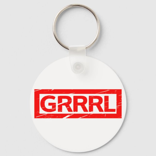 Grrrl Stamp Keychain (Front)