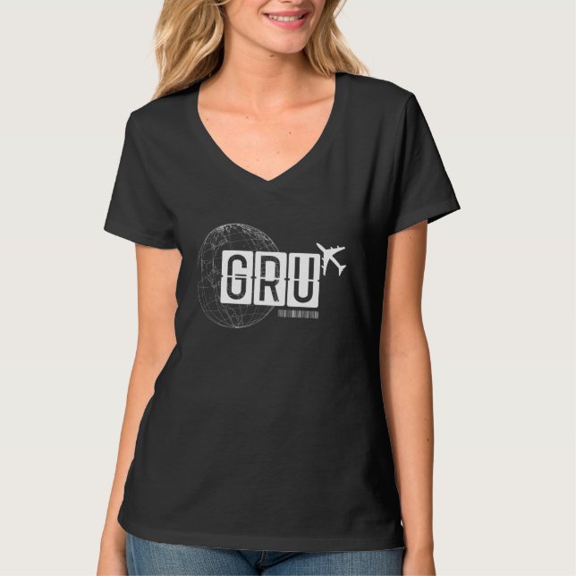 GRU Sao Paulo Airport Code Travel T-Shirt (Front)