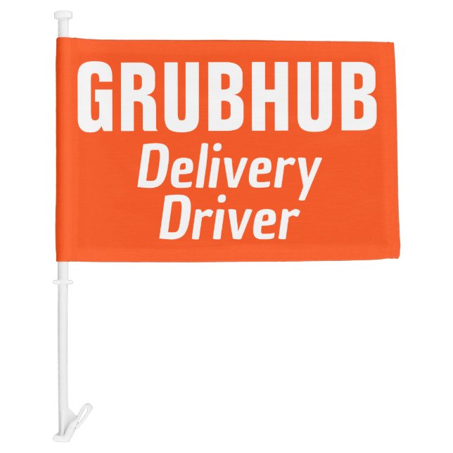 Grub Hub Delivery Driver Car Auto Accessories Car Flag (Front)