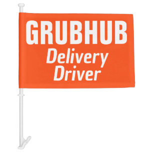 Grub Hub Delivery Driver Car Auto Accessories Flag