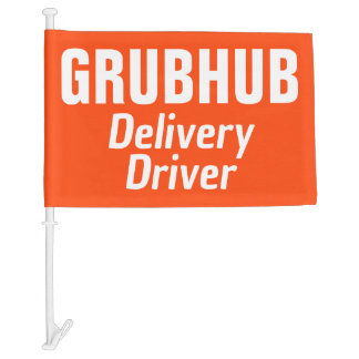Grub Hub Delivery Driver Car Auto Accessories Flag