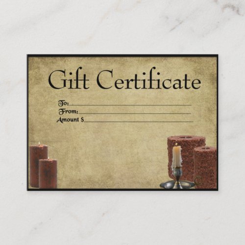 Grubby Candles _ Prim Gift Certificate Cards