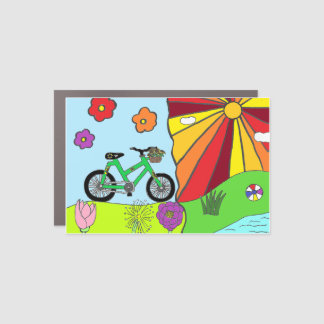 GrudleBay Biking Through the Sunny Seasons! Car Magnet