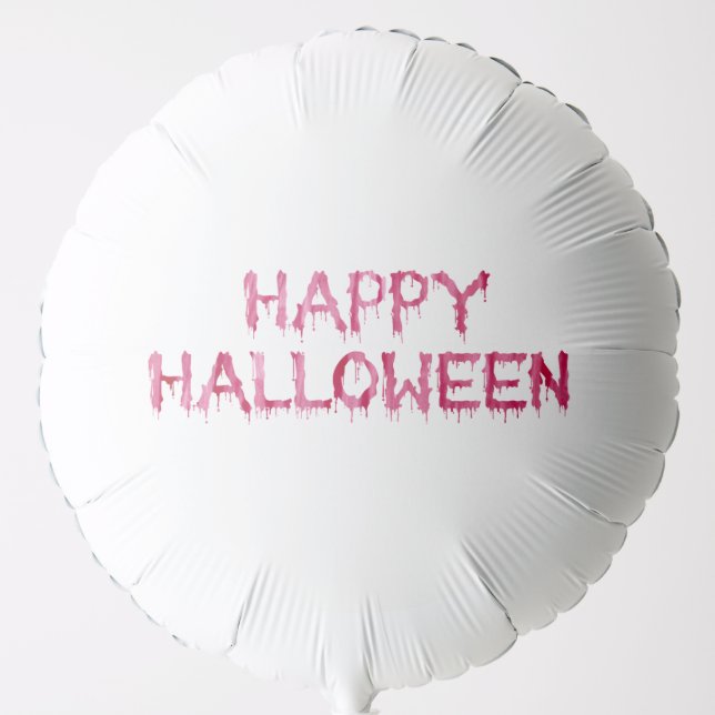 Gruesome blood drips red Happy Halloween Balloon (Front)