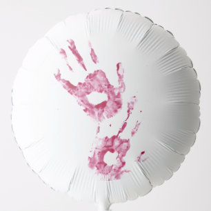 Gruesome bloody red handprint Halloween Balloon