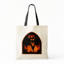Gruesome Halloween Pumpkin Bat Silhouette bag