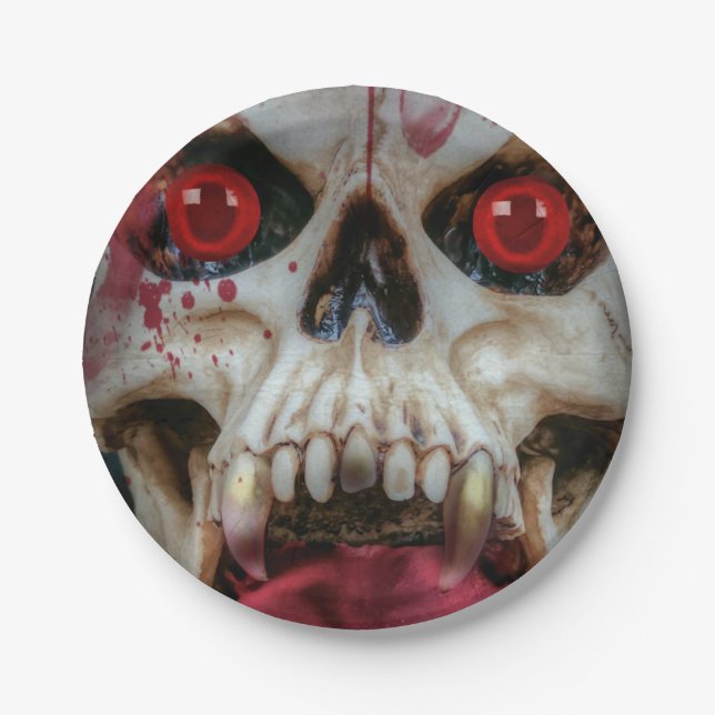 Gruesome Skull Paper Plates (Front)