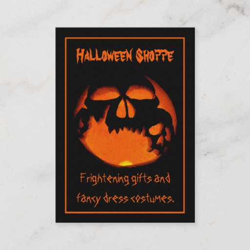 Customizable Gruesome Vampire Skulls Silhouette Halloween Store Business Card Template