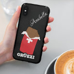 Grüezi - Swiss Chocolate | Black Glitter Samsung Galaxy S22 Case<br><div class="desc">Grüezi, Swiss Chocolate on fine black glitter background | Handwritten Name Samsung Galaxy S22 Case. Introducing our Grüezi themed phone case, featuring this popular Swiss greeting. Customize the text color or style, or delete the text for an image only design. Keep your phone protected while showcasing your love for Swiss...</div>