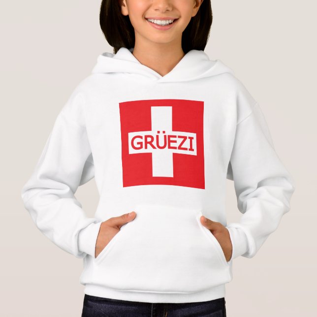 Gruezi Switzerland Flag Hoodie (Front)