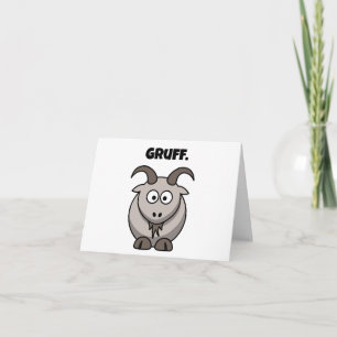 Gruff Gray Goat Funny Fairy Tale Cartoon Card