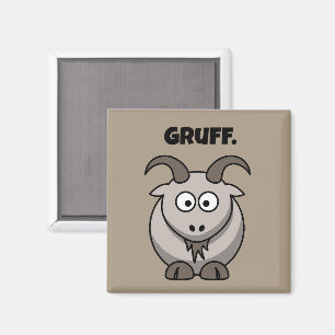 Gruff Gray Goat Funny Fairy Tale Cartoon Magnet