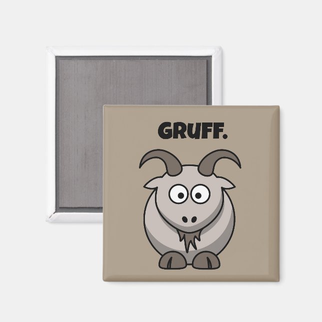 Gruff Gray Goat Funny Fairy Tale Cartoon Magnet (Front/Back)
