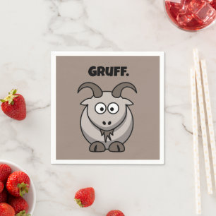Gruff Gray Goat Funny Fairy Tale Cartoon Napkins