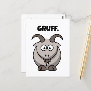 Gruff Gray Goat Funny Fairy Tale Cartoon Postcard