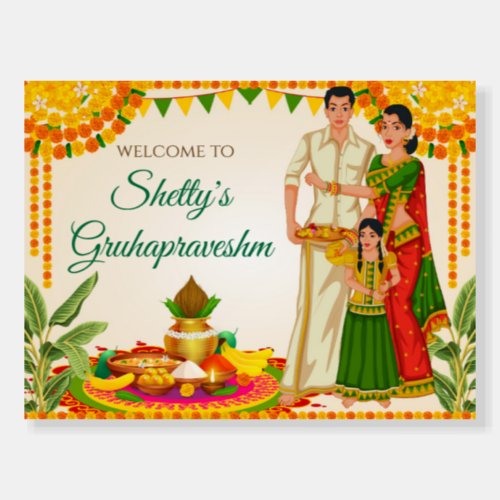 Gruhapravesam decor as Indian Housewarming signs