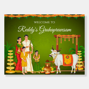 Gruhapravesam sign with cow & Gruhapravesham sign