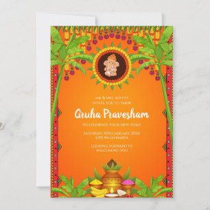 Gruhapravesham invite Indian Housewarming invite