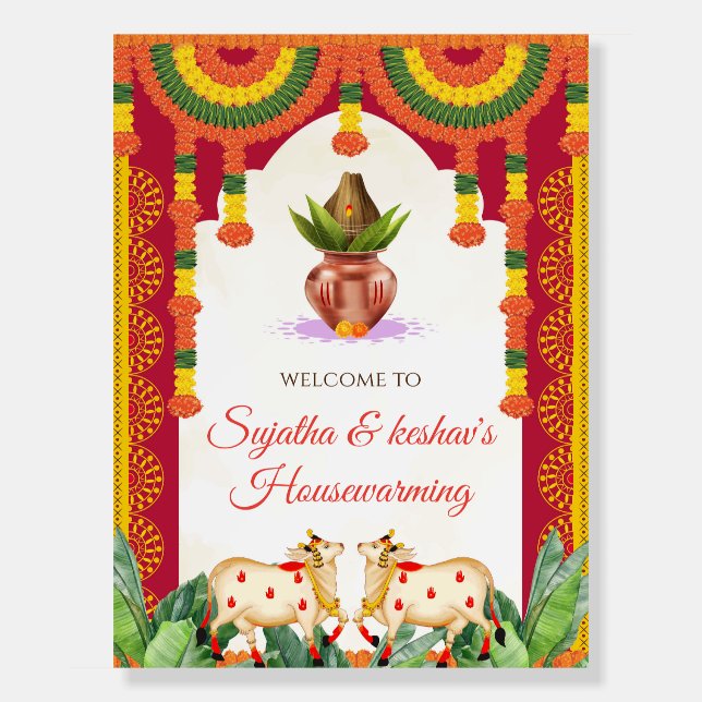 Gruhapravesham sign & Grihapravesh welcome sign (Front)