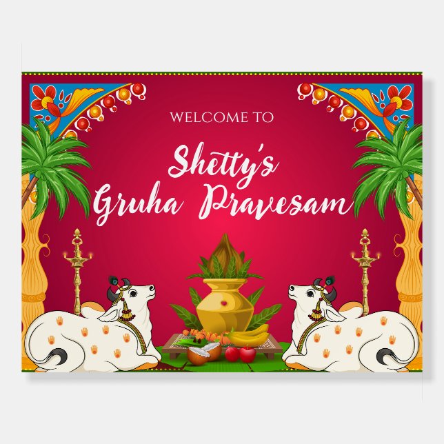Gruhapravesham welcome signs & Grihapravesh sign (Front)